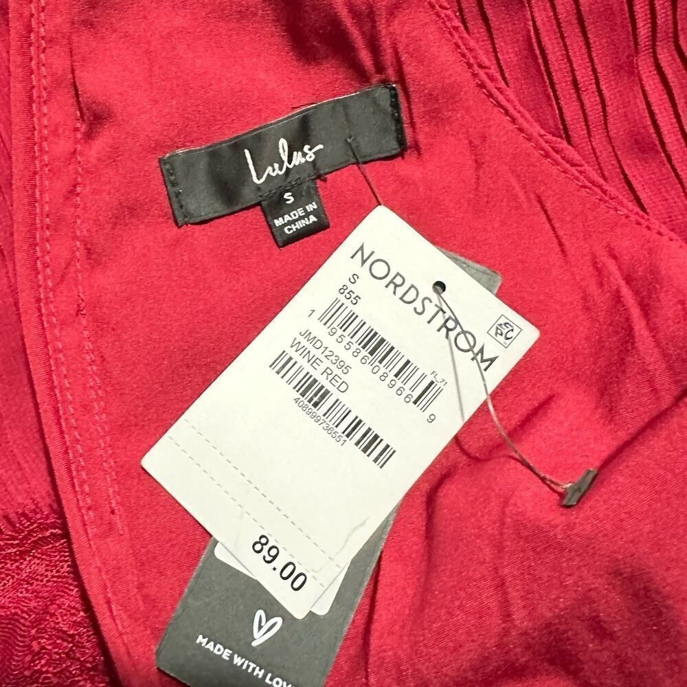 Lulus Came for Cocktails Midi Dress Women's Small Red Lace Tiered Sleeveless - Picture 7 of 11